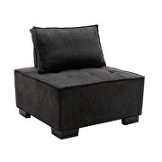 Black high-quality fabric curved edges ottoman by La Spezia additional picture 6