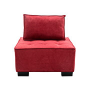 Rose red high-quality fabric curved edges ottoman by La Spezia additional picture 5