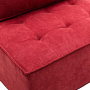Rose red high-quality fabric curved edges ottoman by La Spezia additional picture 6