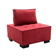Rose red high-quality fabric curved edges ottoman by La Spezia additional picture 7
