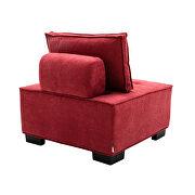 Rose red high-quality fabric curved edges ottoman by La Spezia additional picture 9