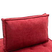 Rose red high-quality fabric curved edges ottoman by La Spezia additional picture 10