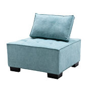 Mint green high-quality fabric curved edges ottoman by La Spezia additional picture 2