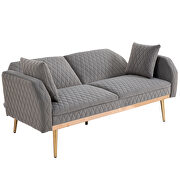 Gray velvet accent loveseat with rose gold metal feet by La Spezia additional picture 5