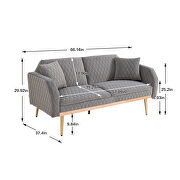 Gray velvet accent loveseat with rose gold metal feet by La Spezia additional picture 8