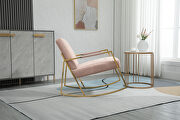 Pink fabric accent leisure rocking chair with stainless steel feet by La Spezia additional picture 3