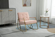Pink fabric accent leisure rocking chair with stainless steel feet by La Spezia additional picture 4