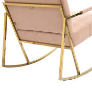 Pink fabric accent leisure rocking chair with stainless steel feet by La Spezia additional picture 9