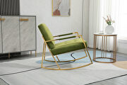 Olive fabric accent leisure rocking chair with stainless steel feet by La Spezia additional picture 2