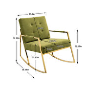 Olive fabric accent leisure rocking chair with stainless steel feet by La Spezia additional picture 13