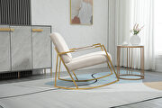 Beige fabric accent leisure rocking chair with stainless steel feet by La Spezia additional picture 2