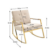 Beige fabric accent leisure rocking chair with stainless steel feet by La Spezia additional picture 10