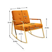Orange fabric accent leisure rocking chair with stainless steel feet by La Spezia additional picture 11