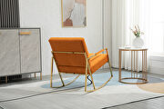 Orange fabric accent leisure rocking chair with stainless steel feet by La Spezia additional picture 3