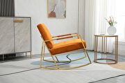 Orange fabric accent leisure rocking chair with stainless steel feet by La Spezia additional picture 4