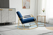 Navy fabric accent leisure rocking chair with stainless steel feet by La Spezia additional picture 3