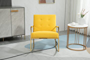 Yellow fabric accent leisure rocking chair with stainless steel feet by La Spezia additional picture 2