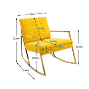 Yellow fabric accent leisure rocking chair with stainless steel feet by La Spezia additional picture 12