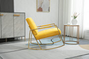 Yellow fabric accent leisure rocking chair with stainless steel feet by La Spezia additional picture 3