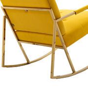 Yellow fabric accent leisure rocking chair with stainless steel feet by La Spezia additional picture 7
