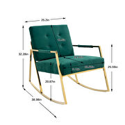 Emerald fabric accent leisure rocking chair with stainless steel feet by La Spezia additional picture 13