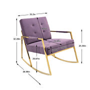 Purple fabric accent leisure rocking chair with stainless steel  feet by La Spezia additional picture 14