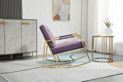 Purple fabric accent leisure rocking chair with stainless steel  feet by La Spezia additional picture 3