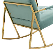 Mint green fabric accent leisure rocking chair with stainless steel feet by La Spezia additional picture 12