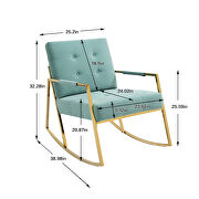 Mint green fabric accent leisure rocking chair with stainless steel feet by La Spezia additional picture 13