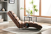 Coffee linen modern chaise lounge chair by La Spezia additional picture 5