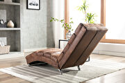 Coffee linen modern chaise lounge chair by La Spezia additional picture 9