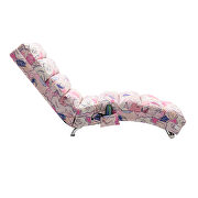 Pink flower linen modern chaise lounge chair by La Spezia additional picture 2