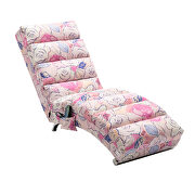 Pink flower linen modern chaise lounge chair by La Spezia additional picture 12