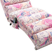 Pink flower linen modern chaise lounge chair by La Spezia additional picture 4