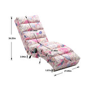 Pink flower linen modern chaise lounge chair by La Spezia additional picture 7