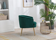 Green velvet fabric accent leisure chair with golden feet by La Spezia additional picture 2