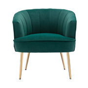 Green velvet fabric accent leisure chair with golden feet by La Spezia additional picture 3
