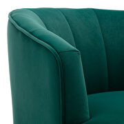 Green velvet fabric accent leisure chair with golden feet by La Spezia additional picture 5