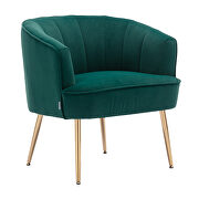 Green velvet fabric accent leisure chair with golden feet by La Spezia additional picture 10