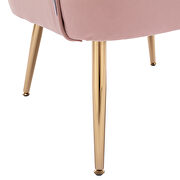 Pink velvet fabric accent leisure chair with golden feet by La Spezia additional picture 2