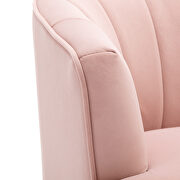 Pink velvet fabric accent leisure chair with golden feet by La Spezia additional picture 5