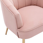 Pink velvet fabric accent leisure chair with golden feet by La Spezia additional picture 8