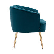 Teal velvet fabric accent leisure chair with golden feet by La Spezia additional picture 4