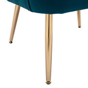 Teal velvet fabric accent leisure chair with golden feet by La Spezia additional picture 8
