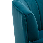 Teal velvet fabric accent leisure chair with golden feet by La Spezia additional picture 10