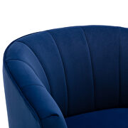 Navy velvet fabric accent leisure chair with golden feet by La Spezia additional picture 6