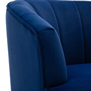 Navy velvet fabric accent leisure chair with golden feet by La Spezia additional picture 10