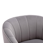Gray velvet fabric accent leisure chair with golden feet by La Spezia additional picture 2