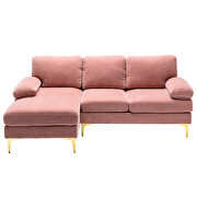 Chenille fabric accent sectional sofa in pink by La Spezia additional picture 2