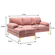Chenille fabric accent sectional sofa in pink by La Spezia additional picture 11